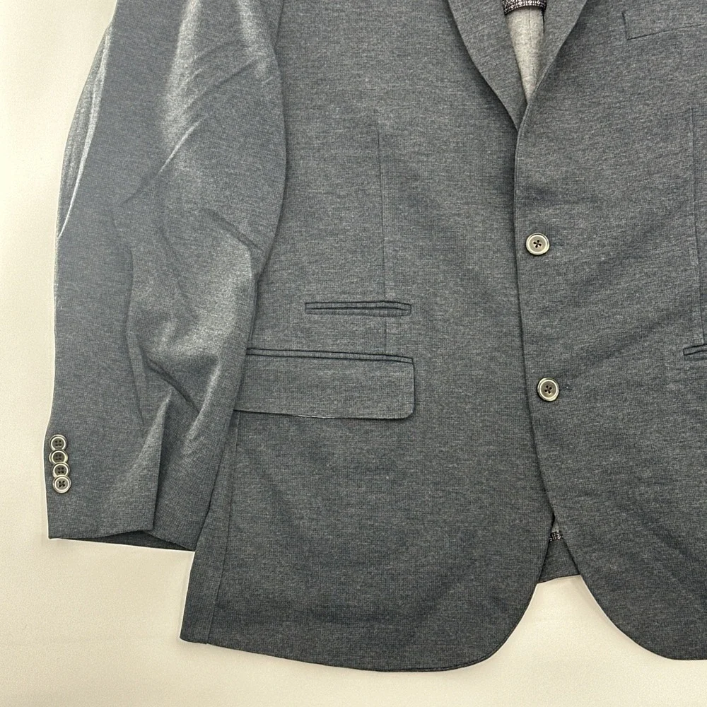 7 Diamonds Mannix 4-Way Stretch Blazer Sport Coat Mens 2XL Gray Black‎ Jacket